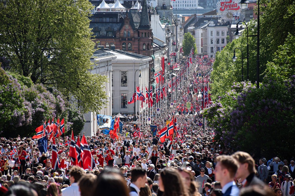 Thousands of Norwegians parade on the Constitution Day.