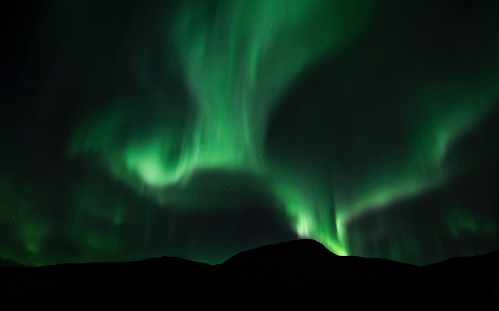 Northern Lights, Aurora Borealis over Norway.